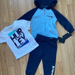 Hurley Navy and Light Blue Kids' 3- pieces Outfit Set size 18m